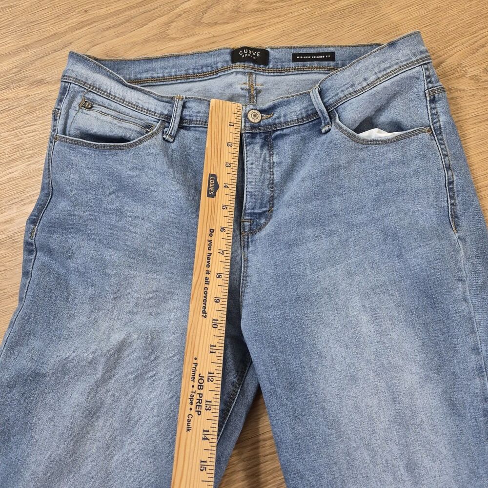 Curve Appeal Jeans 14/32 Womens Mid-Rise Relaxed Fit Blue Denim Pants 32x28 - Picture 6 of 11